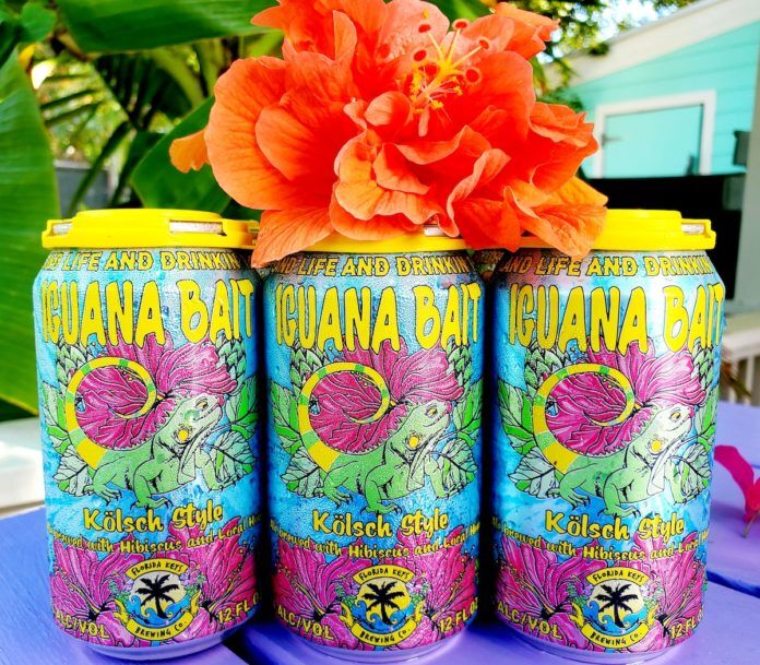 Iguana Bait hits the Publix shelves - A vase filled with pink flowers on a table - Florida Keys Brewing Co
