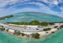 FLORIDA KEYS SCENIC CORRIDOR HOLDS ANNUAL VIRTUAL MEETING JUNE 11 an aerial view of an island in the middle of the ocean