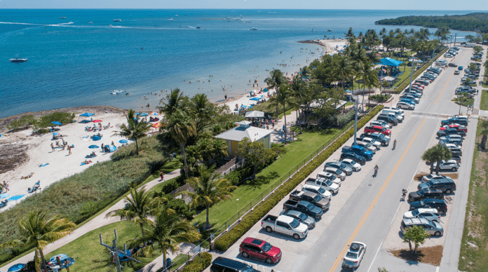 sombrero beach an aerial view of a parking lot next to the beach