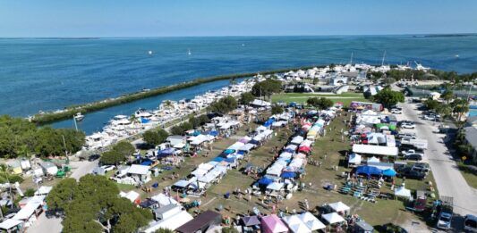 an aerial view of a camp site near the ocean