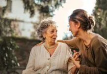 HUMOR: TOP 10 THINGS OUR MOMS WANT TO SAY TO THEIR KIDS a woman talking to an older woman in a wheelchair