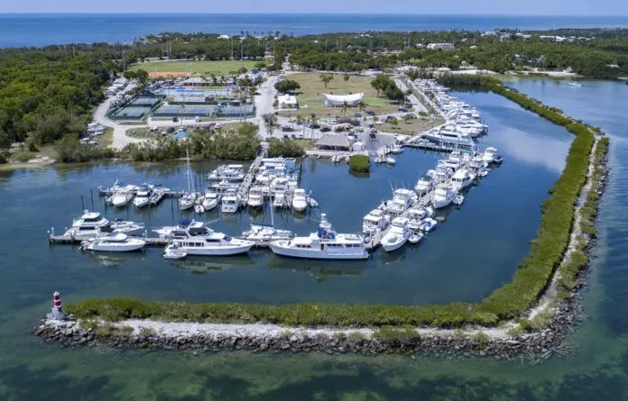 Founders Park Marina-1 (1) an aerial view of a marina with boats