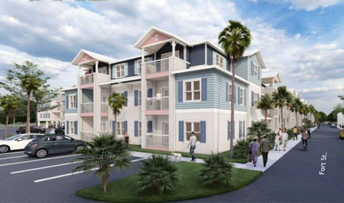 waterfront-housing-3 an artist's rendering of a two story apartment building