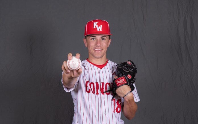anthony lariz Large a man in a baseball uniform holding a baseball