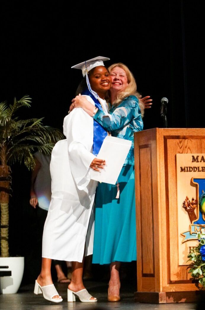 a couple of people that are hugging each other