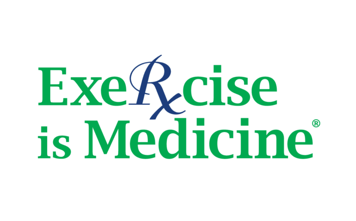 logo the logo for exercise is medicine