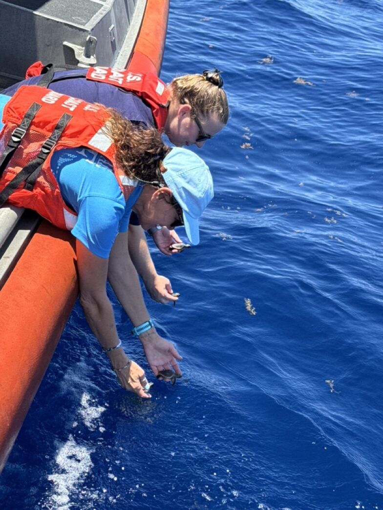 a couple of people on a boat in the water
