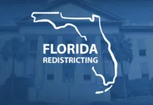 LETTER TO THE EDITOR: SAY ‘NO’ TO MID-DECADE REDISTRICTING IN FLORIDA the florida redistricing logo on a blue background