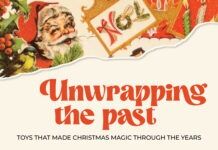 HOLIDAY GUIDE: THE TOYS THAT MADE CHRISTMAS MAGIC THROUGH THE YEARS an advertisement for a christmas card featuring santa claus