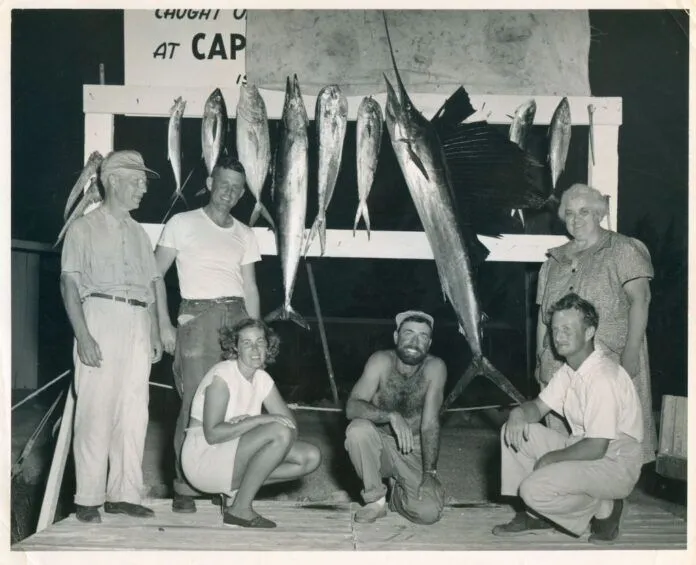 Jeane and Irving Eyster with Capt Don Gurgiolo in 1953. Irvings parents and brother standing