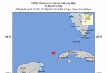 EARTHQUAKE OFF CUBA FELT IN THE FLORIDA KEYS