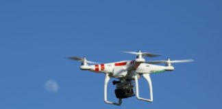 #News: City looks to regulate drones (City staff and business owners seek resolution) - A helicopter flying in the air - Unmanned aerial vehicle