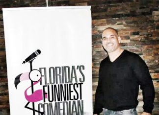 Key West’s comedy scene is growing - A man holding a sign posing for the camera - T-shirt