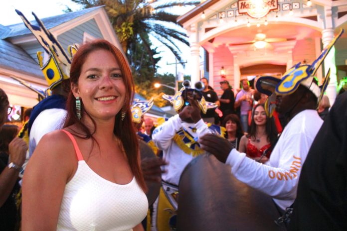 #Events: Key West Junkanoos bring the beat - A person standing in front of a crowd posing for the camera - Key West