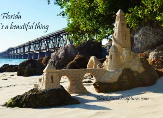 #Events: Beach sand sculpture lessons at Bahia Honda - A statue of a large rock - Water