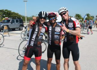 #SeenAroundTown: Athletes ride to battle AIDS - A group of people posing for the camera - Road Bike