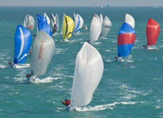 #News: Sailors breeze into Key West - A group of hot air balloons in the water - Sail