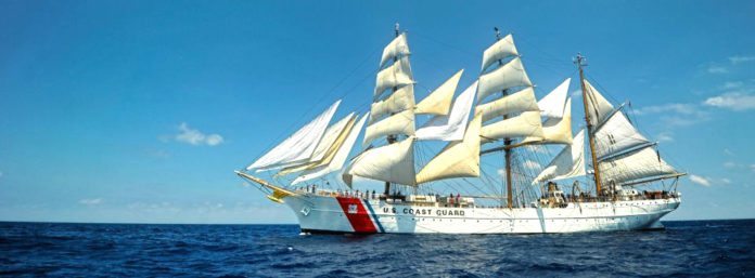 Coast Guard’s tall ship arrives this weekend - A large ship in the water - Sail