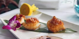 Indulge in the flavor of Turquoise - A plate of food with a slice of cake on a table - Hors d'oeuvre