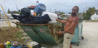 Every day is Earth Day for these guys - A man standing in front of a boat - Key West