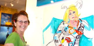 A drag queen and an artist walk into a gallery… - A man posing for a picture - Illustration