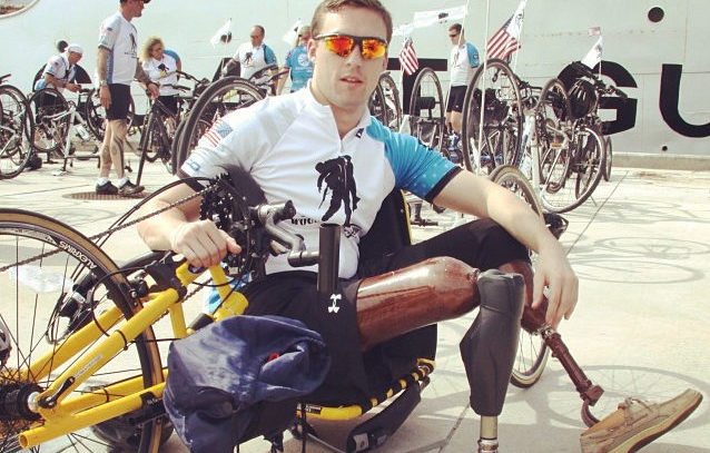 Soldier Salute: Wounded Warriors ride through Keys - A person riding on the back of a bicycle - Bicycle pedal