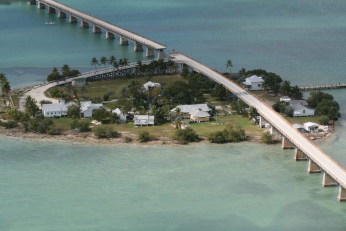 Pigeon Key is moving - A bridge over a body of water - Seven Mile Bridge