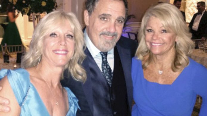Guests of honor Julie and Jon Landau share a laugh with Lindy Roth, right, at the American Red Cross Gala.