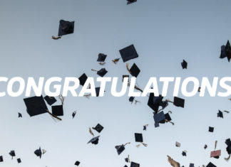 EIGHT IS  ENOUGH - A flock of seagulls flying in the sky - Graduation ceremony