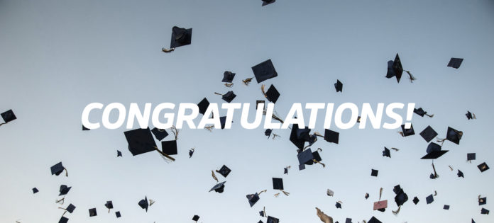 EIGHT IS  ENOUGH - A flock of seagulls flying in the sky - Graduation ceremony