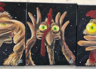 Lance Berry paints Key West - A group of different types of food - Wyland Gallery of the Florida Keys