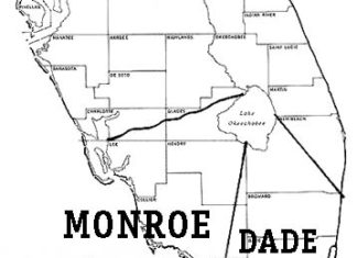 Monroe County’s changing border - A close up of a map - Florida Keys