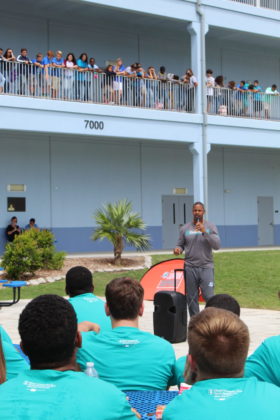 Dolphins to Dolphins – NFL foundation makes huge donation to MHS - A group of people looking at a screen - Water