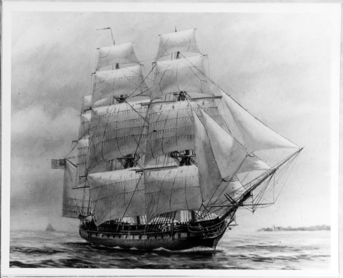 How the Constellation did not arrive at Indian Key - A small boat in a body of water - USS Constitution