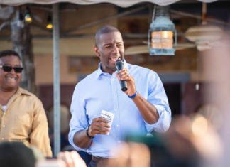 Florida Governor Hopeful Andrew Gillum Makes Final Push in Key West - Andrew Gillum talking on a cell phone - Public Relations
