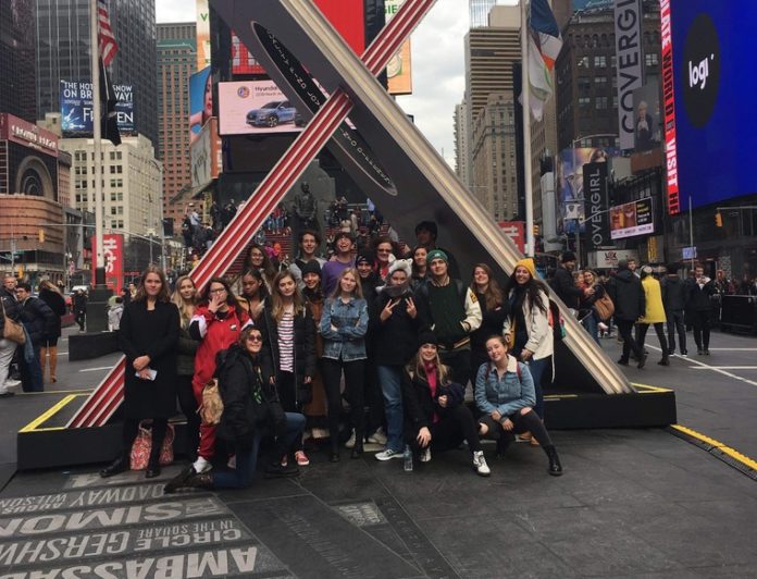 Coral Shores Students Take Over Broadway! - A group of people walking on a city street - Street