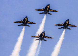 Touching the Sky – Women aviators celebrated at Naval Air Show - A group of fighter jets flying in the air - Air show