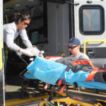 EMS and LEOs stage car accident before prom weekend - A person sitting on a bus - Motor vehicle