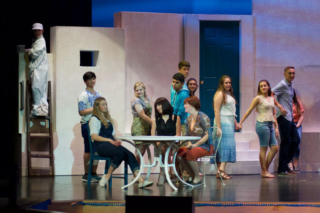 Mamma Mia’ comes alive at MHS this weekend - A group of people posing for a picture - Musical theatre