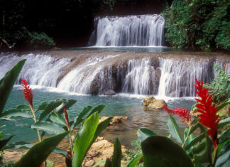 Jamaica in 24 Hours: An island adventure in a day - A large waterfall over some water - YS Falls