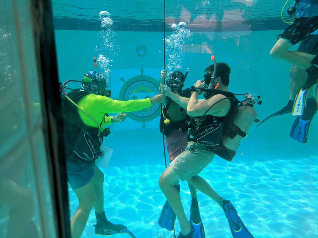 Certification through Sea Base a memorable experience - A person in a pool of water - Florida National High Adventure Sea Base, Boy Scouts of America