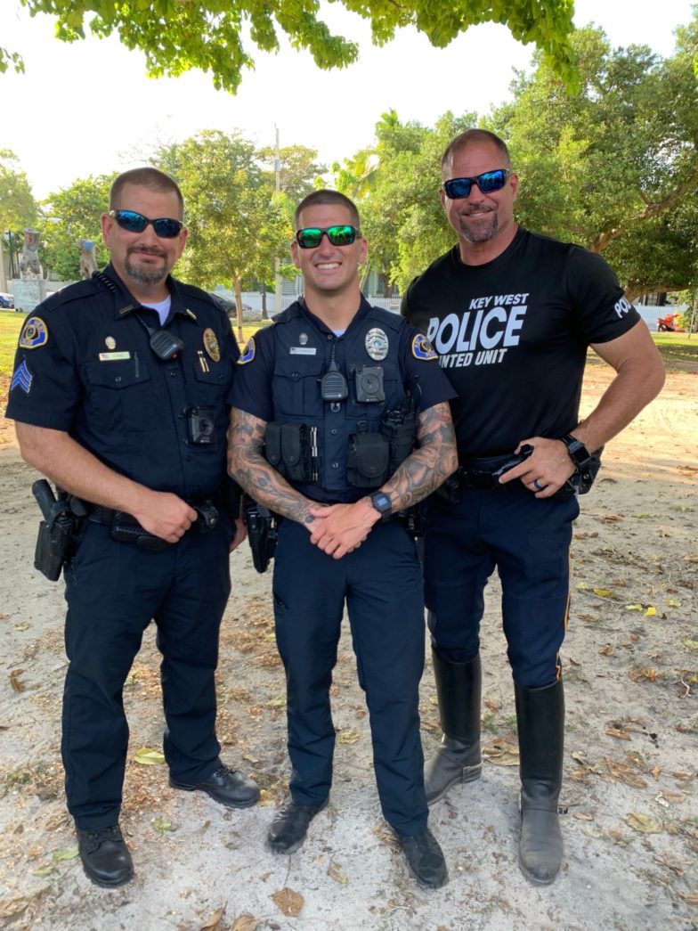National Night Out – Key West Celebrates and Socializes with First Responders - A group of people posing for the camera - Army officer