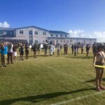 Putting the Band Back Together – KWHS Marching Band prepares for the field - A group of people playing frisbee in a park - Florida Keys