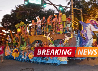 Key West man dies after fall during Fantasy Fest - A group of people on a street - Fantasy Fest