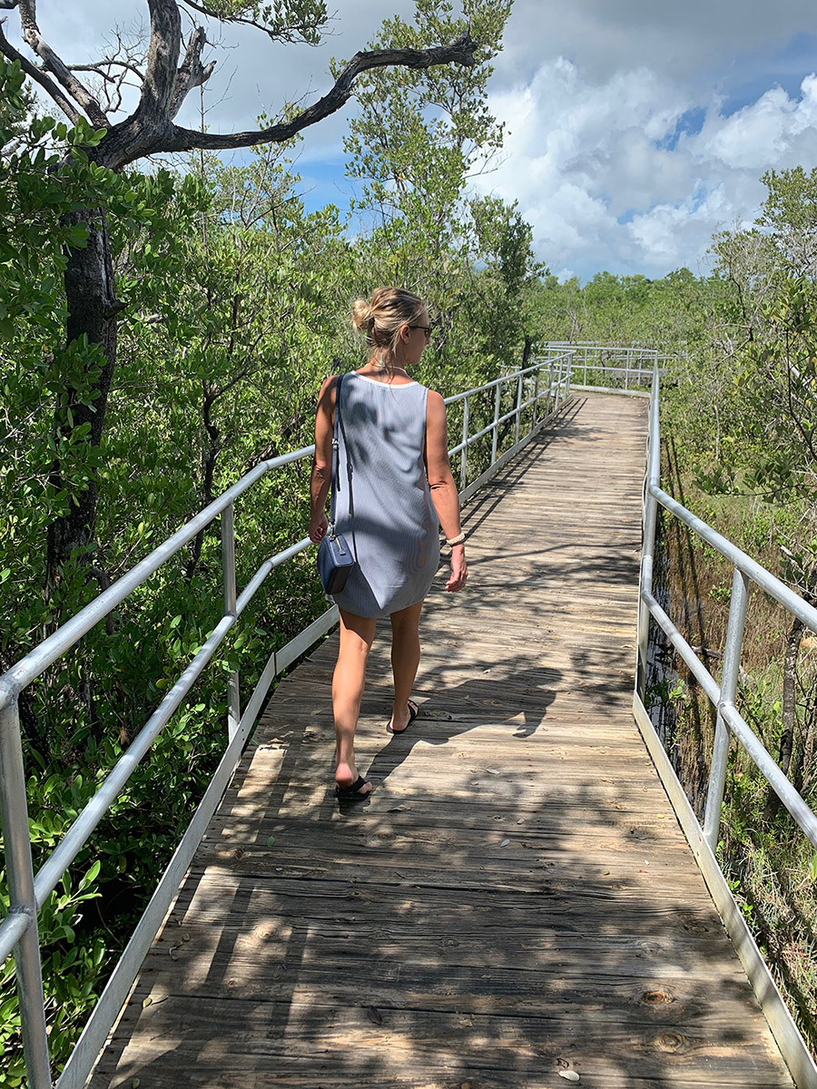 Little Hamaca Park offers a hidden hideaway - A person walking across a bridge