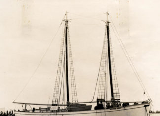 Saving a schooner – Historic flagship limps home to Key West - A large white boat sitting next to a body of water - Western Union