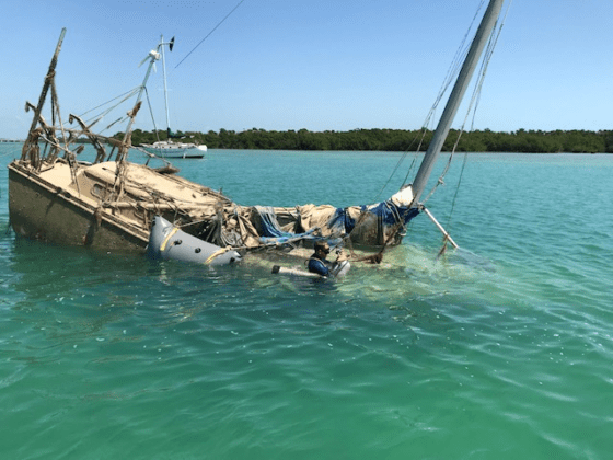 County removes derelict vessels from Keys waters with FWC Grant