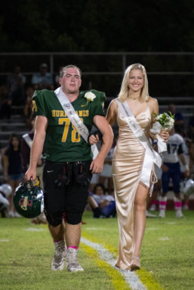 a couple of people that are walking on a field