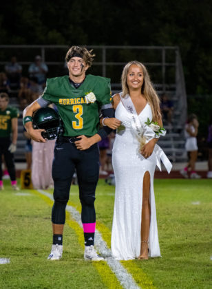 a couple of people that are standing on a field