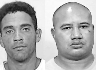 two men are shown in black and white mug shots